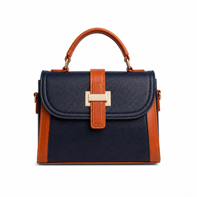Tasha Everyday Bag | Premium Two-Tone Vegan Leather Shoulder & Crossbody Bag-Black Tasha