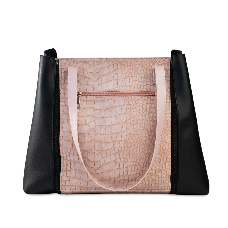 Tasha 3-in-1 glam tote bag in pink and black for girls and women