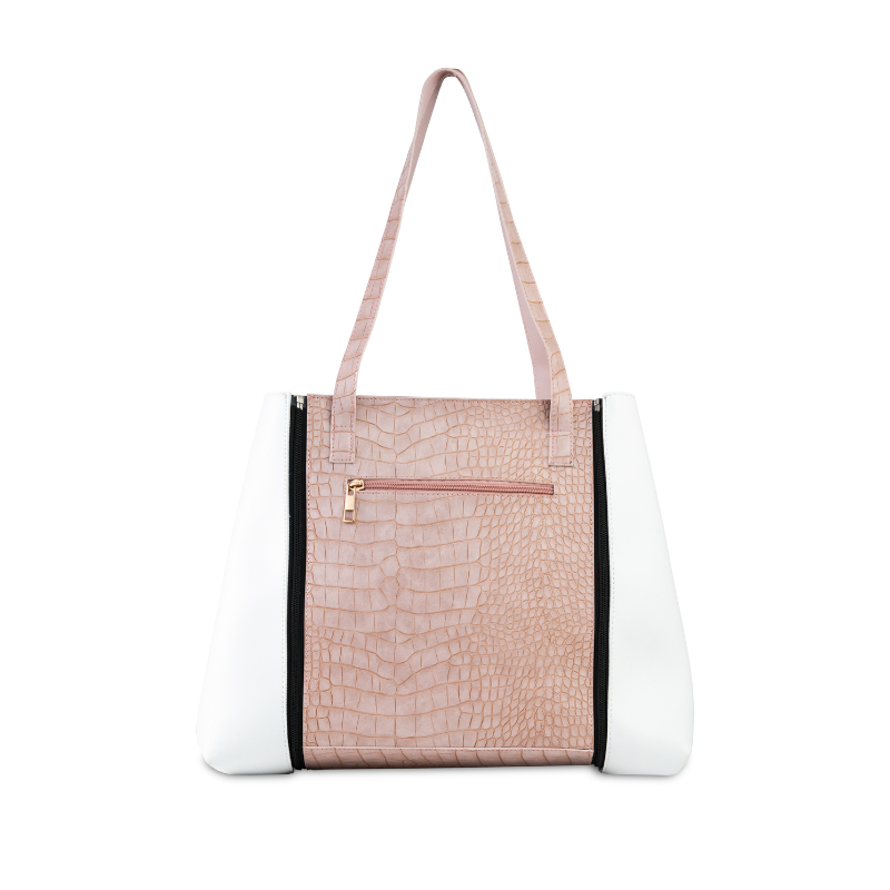 Tasha 3-in-1 glam tote bag in pink and white for girls and women – image 1
