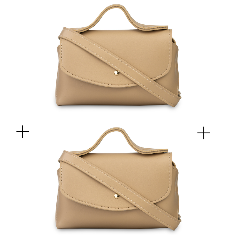 Tasha messenger duo bag offer in beige – elegant bags for modern ladies and fashion enthusiasts