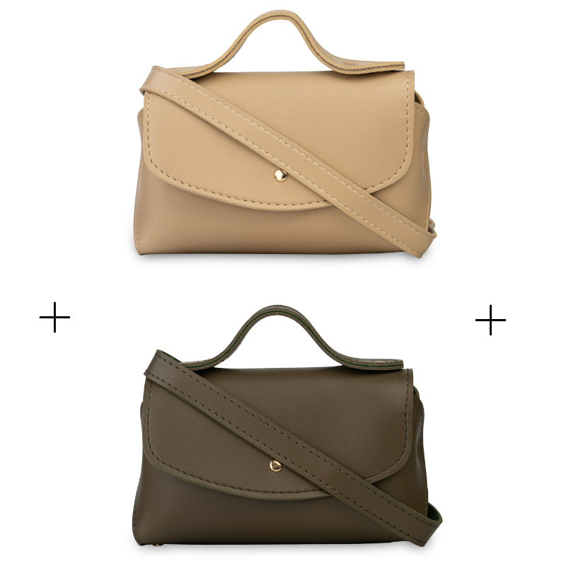 Tasha messenger duo bag offer in beige and OG – stylish bags for trendsetters and modern ladies