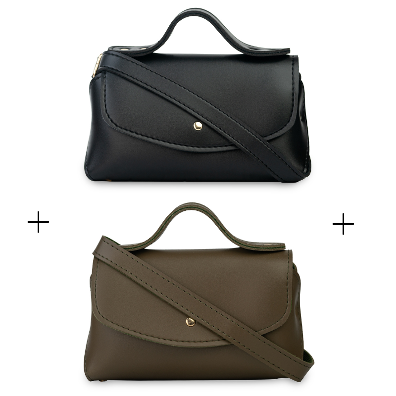 Tasha messenger duo bag offer in black and OG – stylish bags for modern women and trendsetters