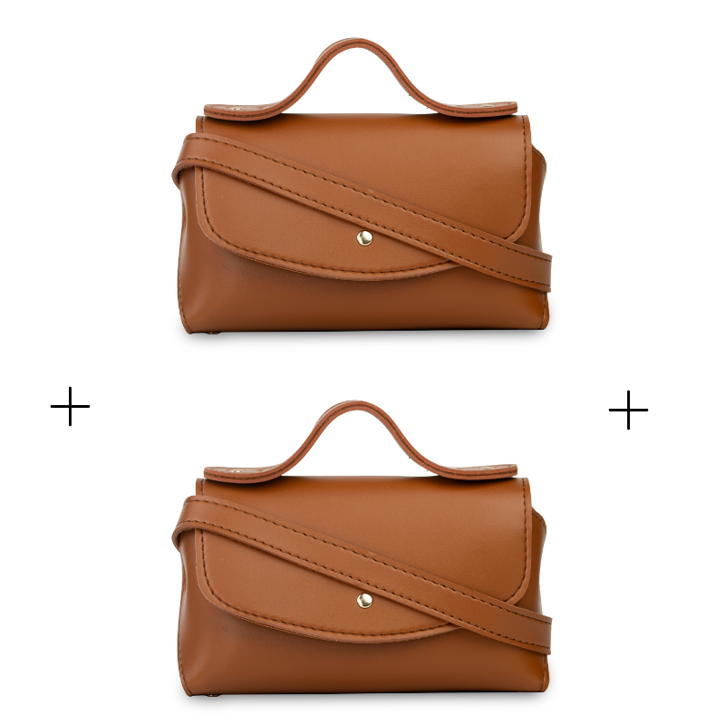 Tasha messenger duo bag offer in brown – stylish bags for girls and women
